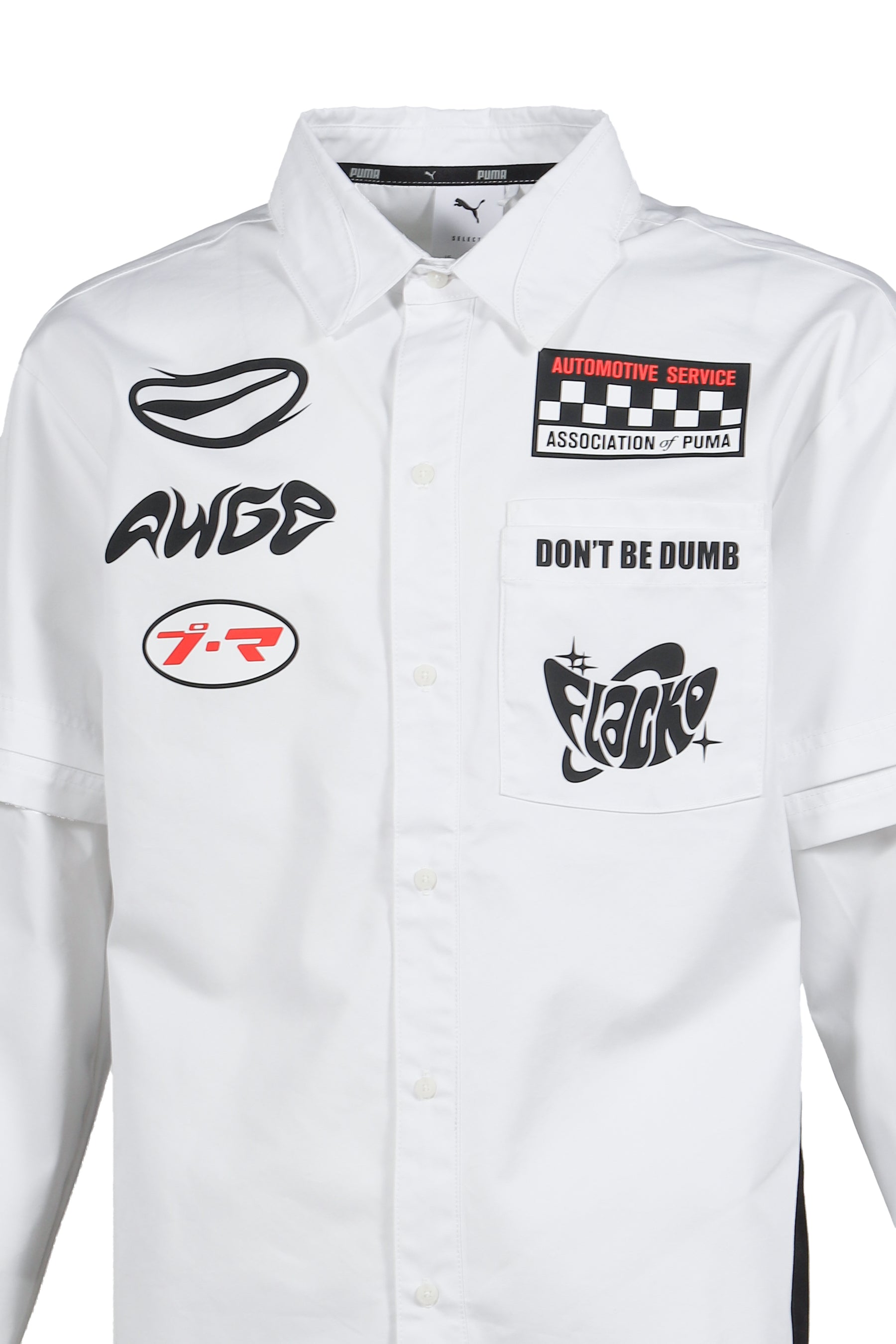 LAYERED PIT CREW BUTTON DOWN (EXCLUSIVE) / WHT
