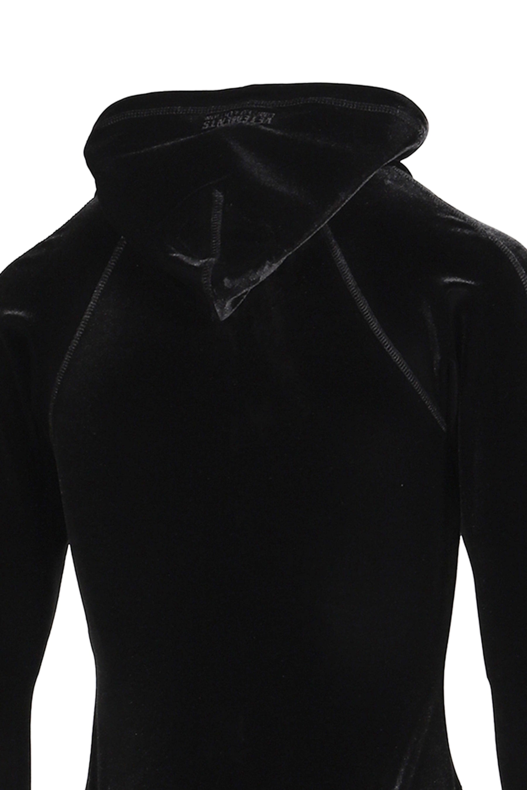 VELVET HOODED BODY / BLK