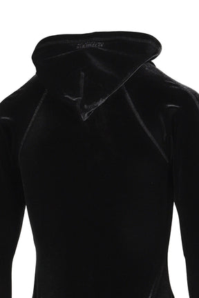 VELVET HOODED BODY / BLK