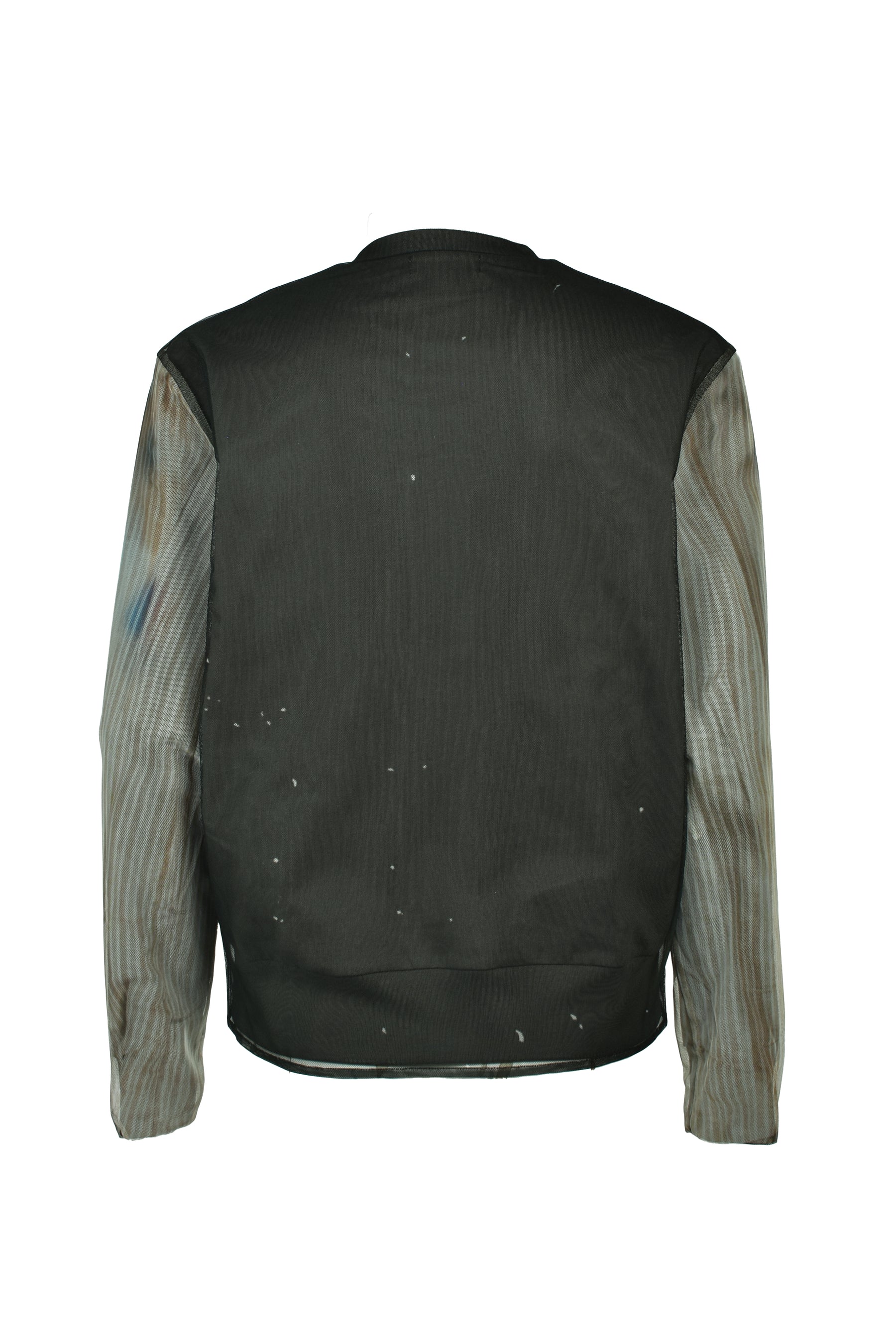 ANGEL DIAGRAM LAYERED CARDIGAN / BLK