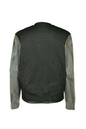 ANGEL DIAGRAM LAYERED CARDIGAN / BLK