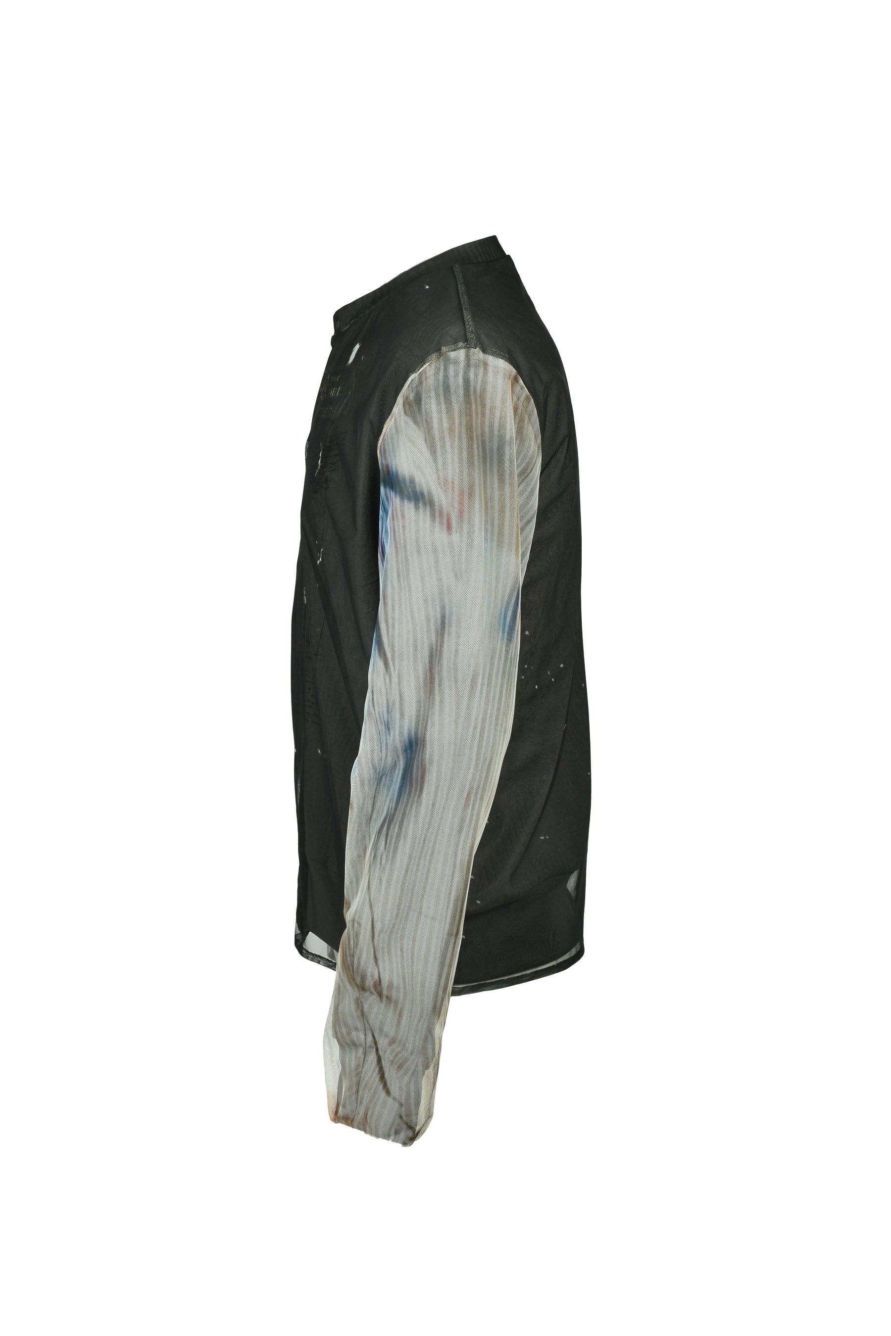 ANGEL DIAGRAM LAYERED CARDIGAN / BLK