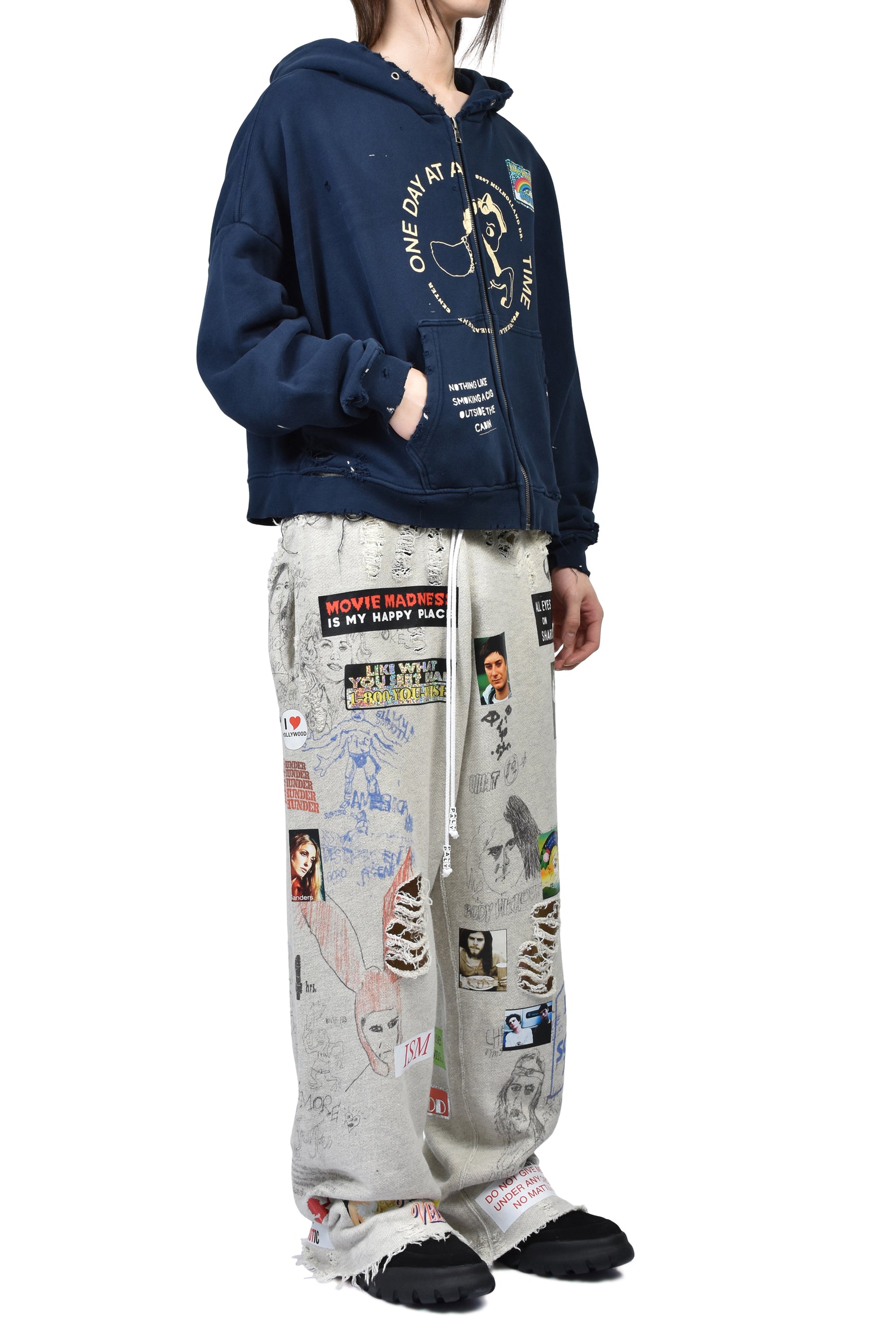 TREATMENT CENTER ZIP HOODED SWEATSHIRT / NVY