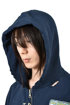 TREATMENT CENTER ZIP HOODED SWEATSHIRT / NVY