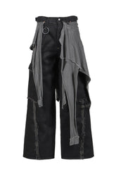 SLASH SEAM TWIST CARGO JEANS WITH WRAPPED(NOIR) / AGED BLK 