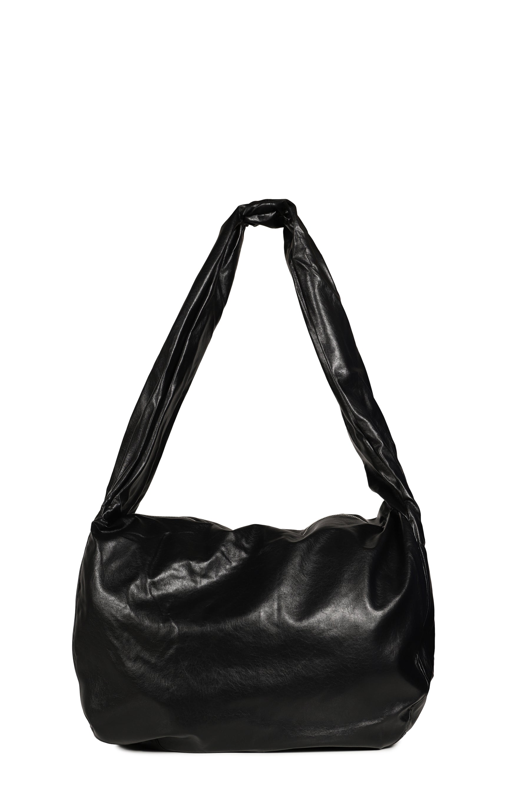 FAUX LEATHER WAVE BAG / BLK