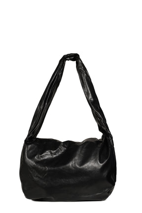 FAUX LEATHER WAVE BAG / BLK