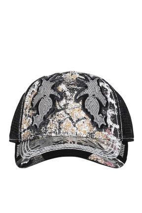 DOUBLE SEAHORSE PATCH MESH CAP / BLK
