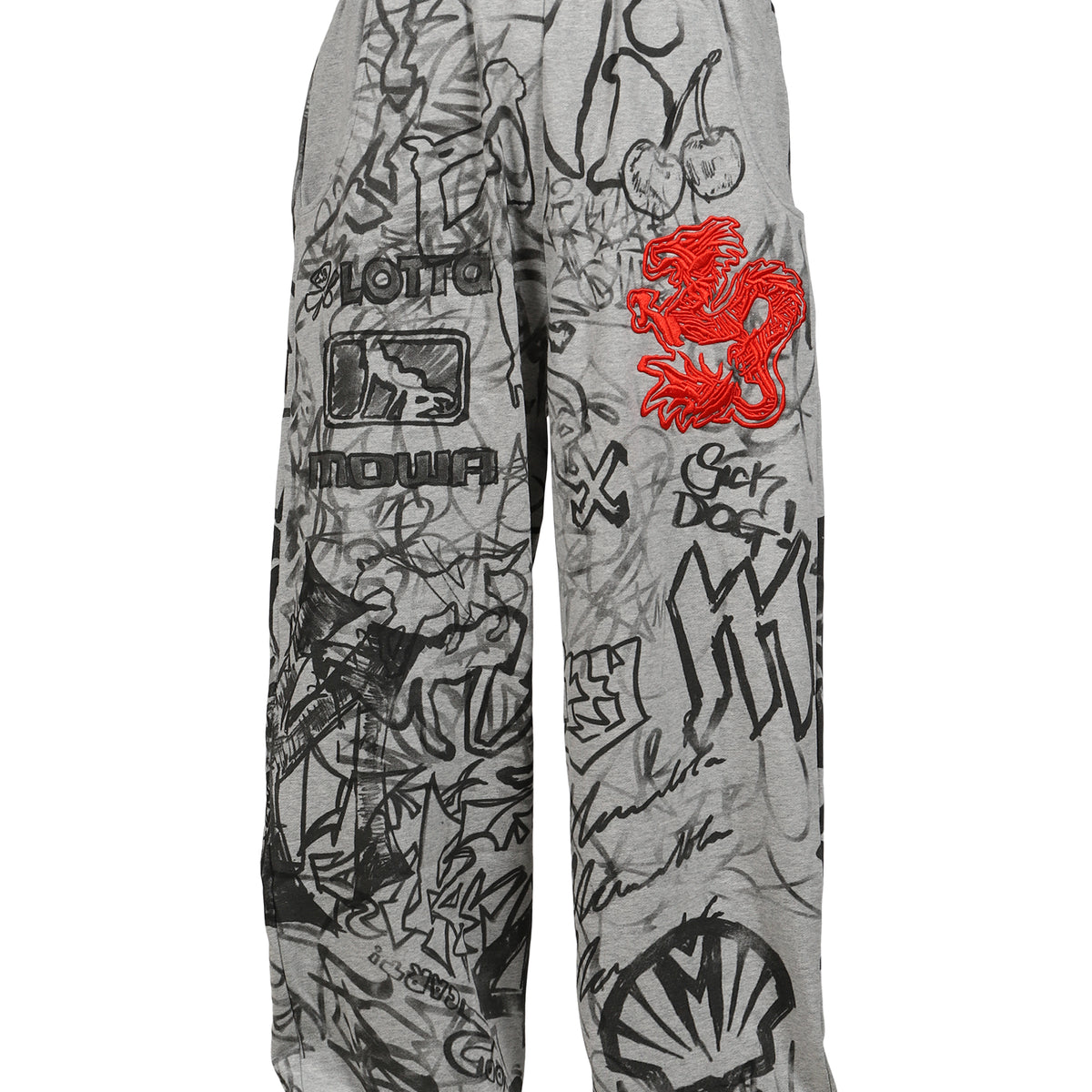 MOWALOLA Mowalola SS26 GRAFITTI TRACK PANTS / GRY - NUBIAN Nubian