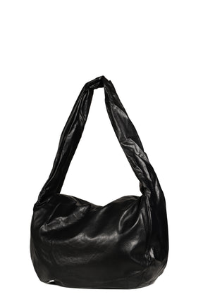 FAUX LEATHER WAVE BAG / BLK