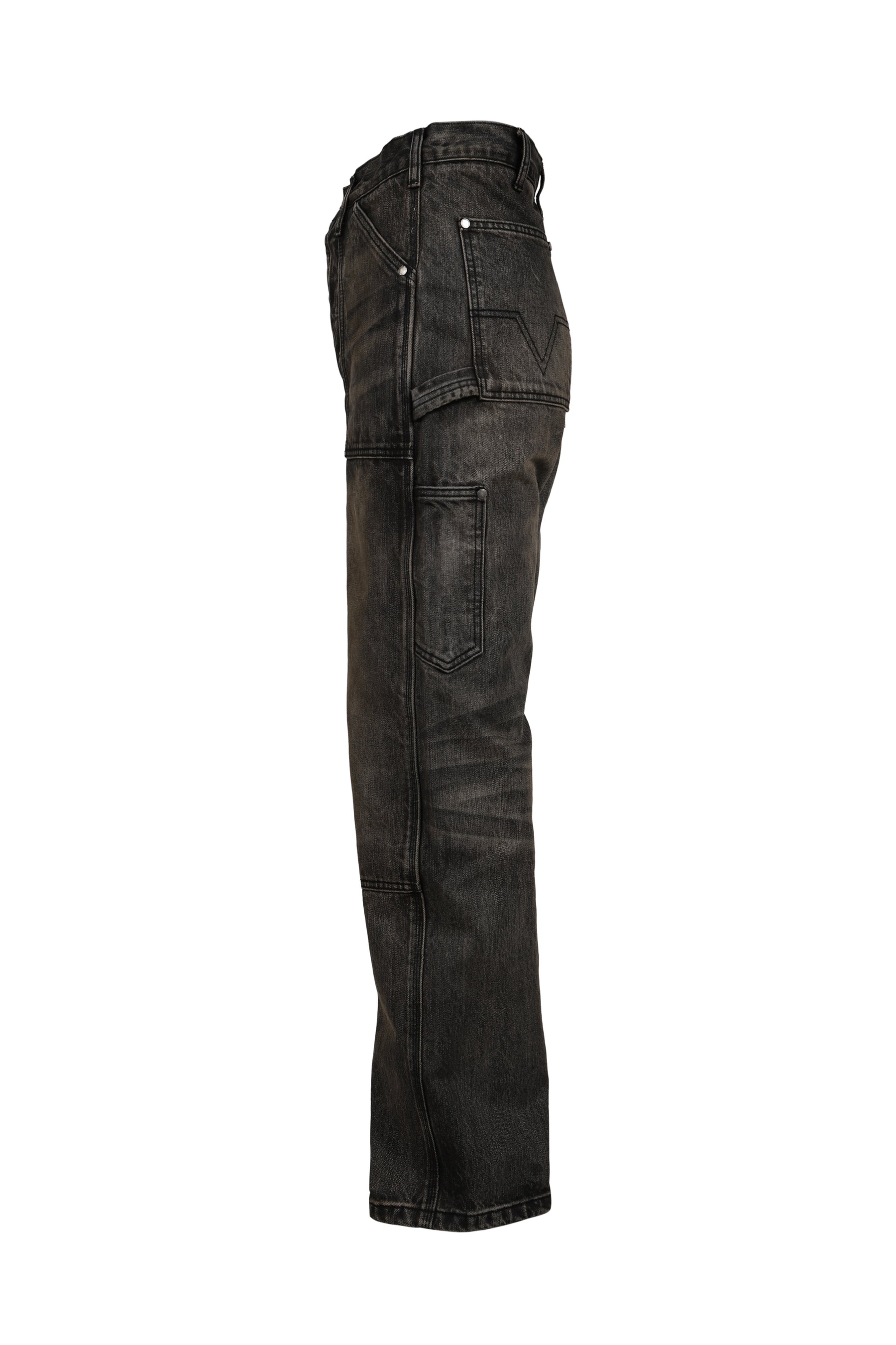 JAPANESE DENIM DOUBLE KNEE / MUD WASH BLACK