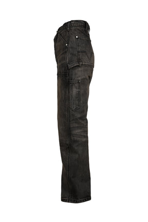 JAPANESE DENIM DOUBLE KNEE / MUD WASH BLACK