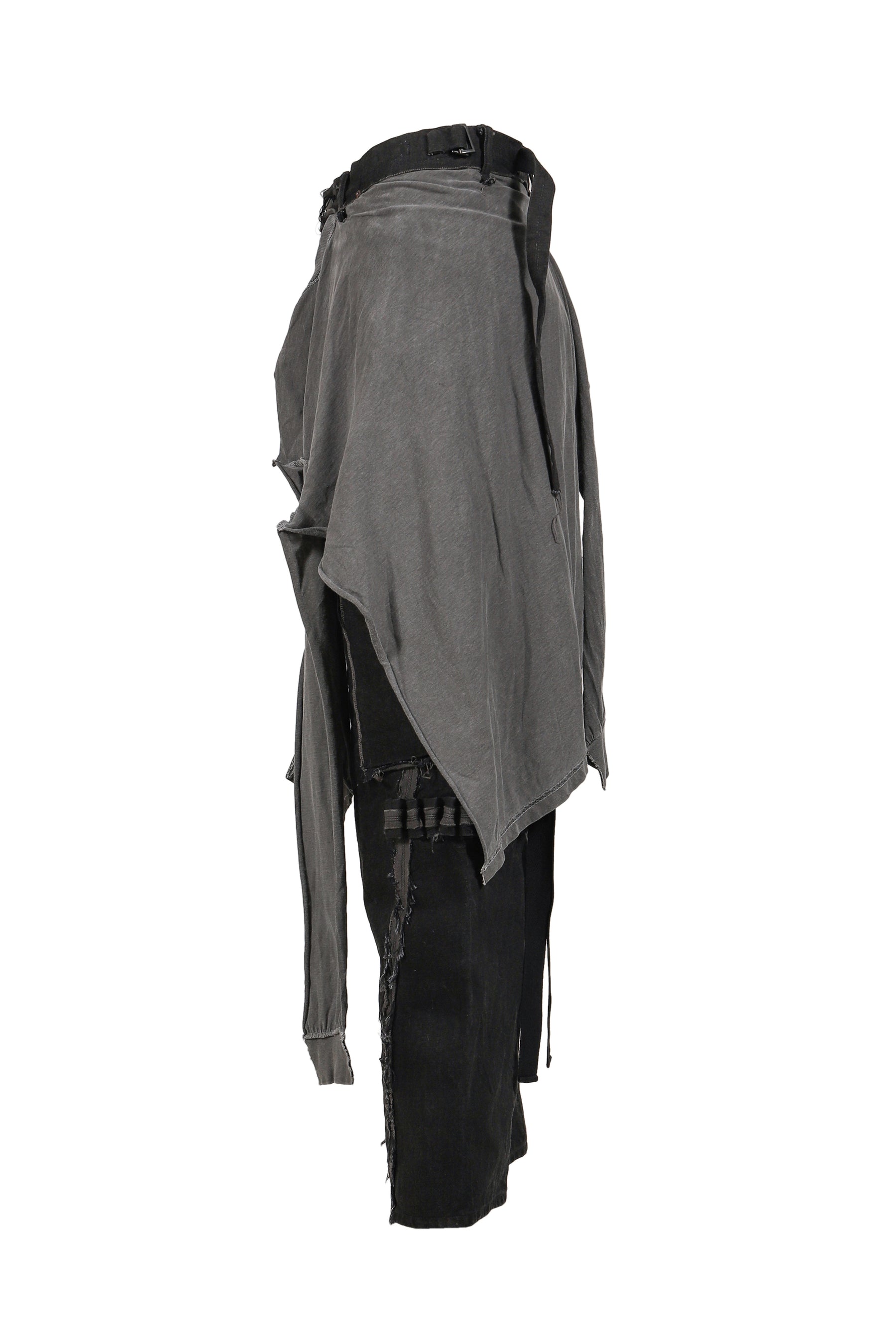 SLASH SEAM TWIST CARGO JEANS WITH WRAPPED(NOIR) / AGED BLK 