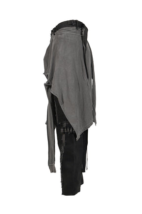 SLASH SEAM TWIST CARGO JEANS WITH WRAPPED(NOIR) / AGED BLK 