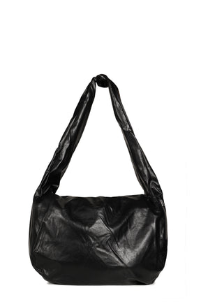 FAUX LEATHER WAVE BAG / BLK