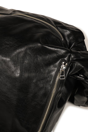 FAUX LEATHER WAVE BAG / BLK