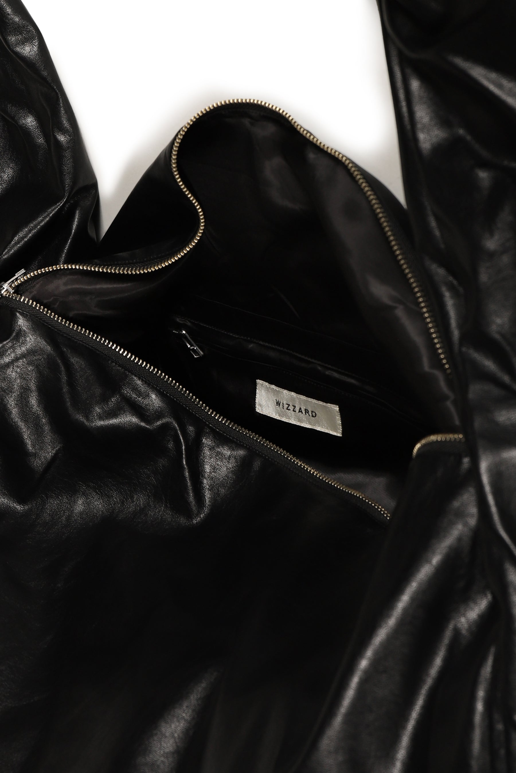 FAUX LEATHER WAVE BAG / BLK