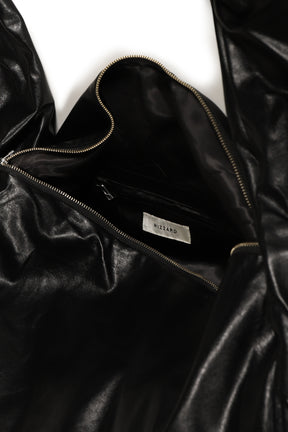 FAUX LEATHER WAVE BAG / BLK