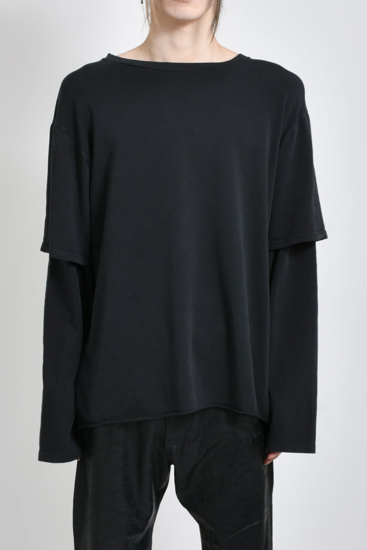 LONG SLEEVE DOUBLE SHIRT / WAHED BLK