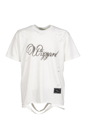 DISTRESSED GRAPHIC T-SHIRT / WHT