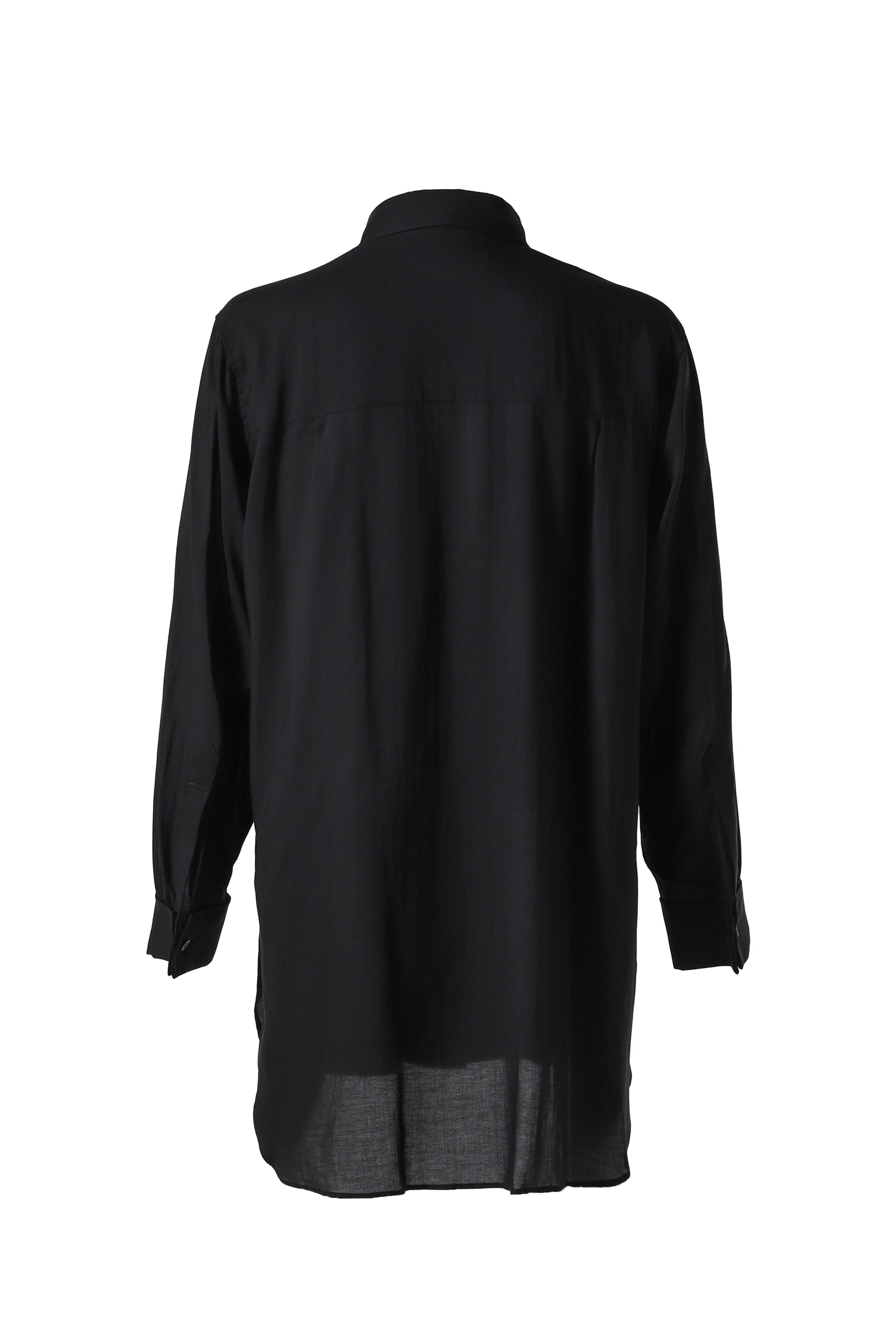 Raw cut front frilly shirt / BLK