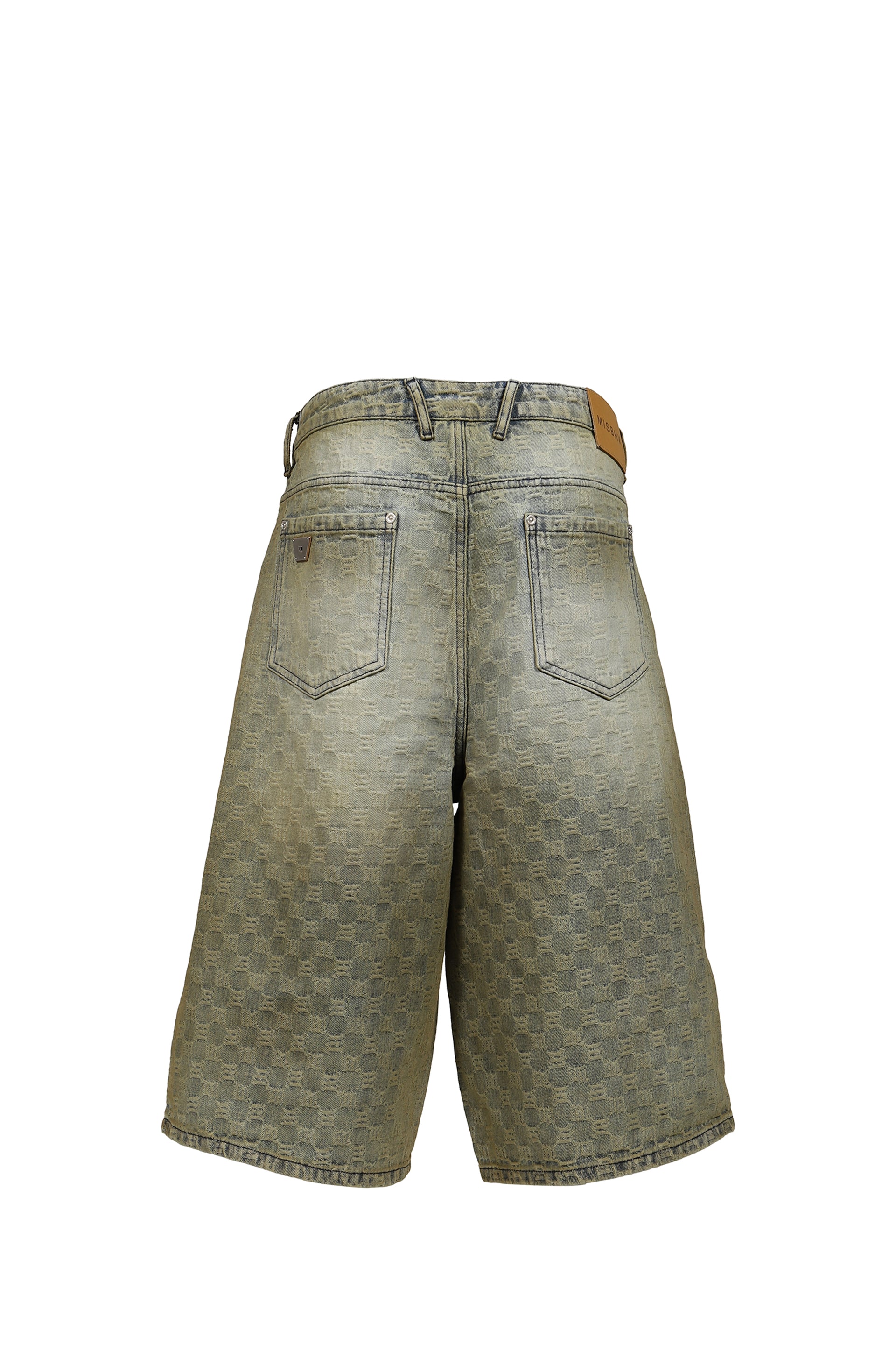 MONOGRAM OCEAN WASHED DENIM SHORTS UNISEX / PALE BLU
