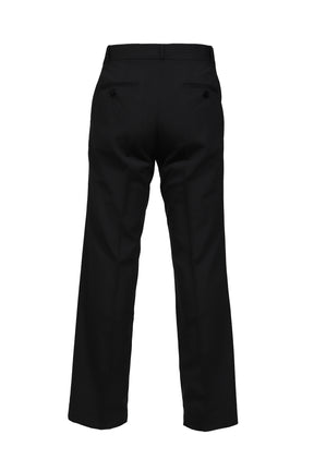 PLEATED STRAIGHT FIT TROUSERS / BLK