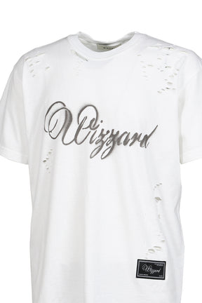 DISTRESSED GRAPHIC T-SHIRT / WHT