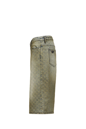 MONOGRAM OCEAN WASHED DENIM SHORTS UNISEX / PALE BLU