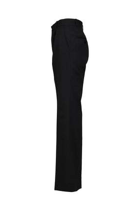 PLEATED STRAIGHT FIT TROUSERS / BLK