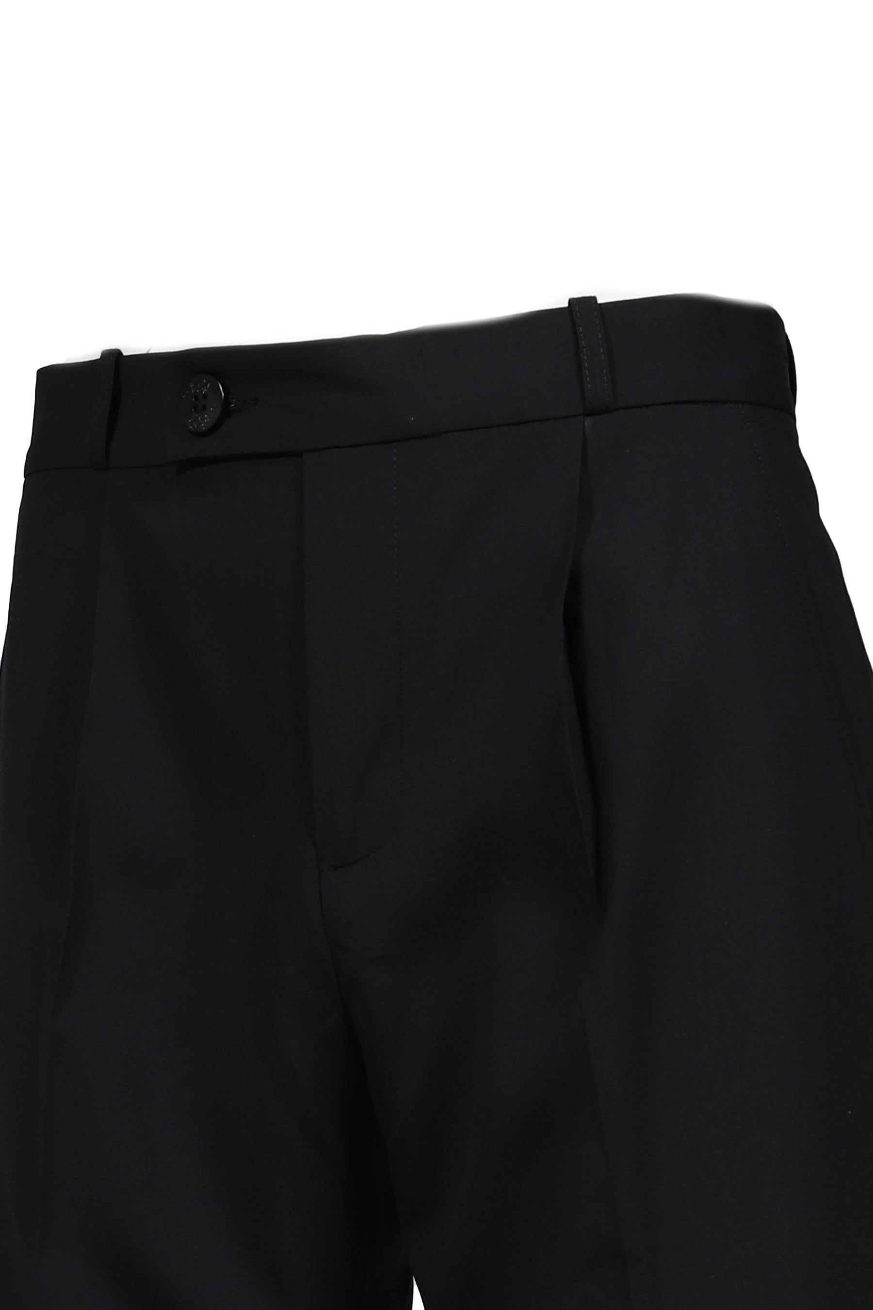 PLEATED STRAIGHT FIT TROUSERS / BLK