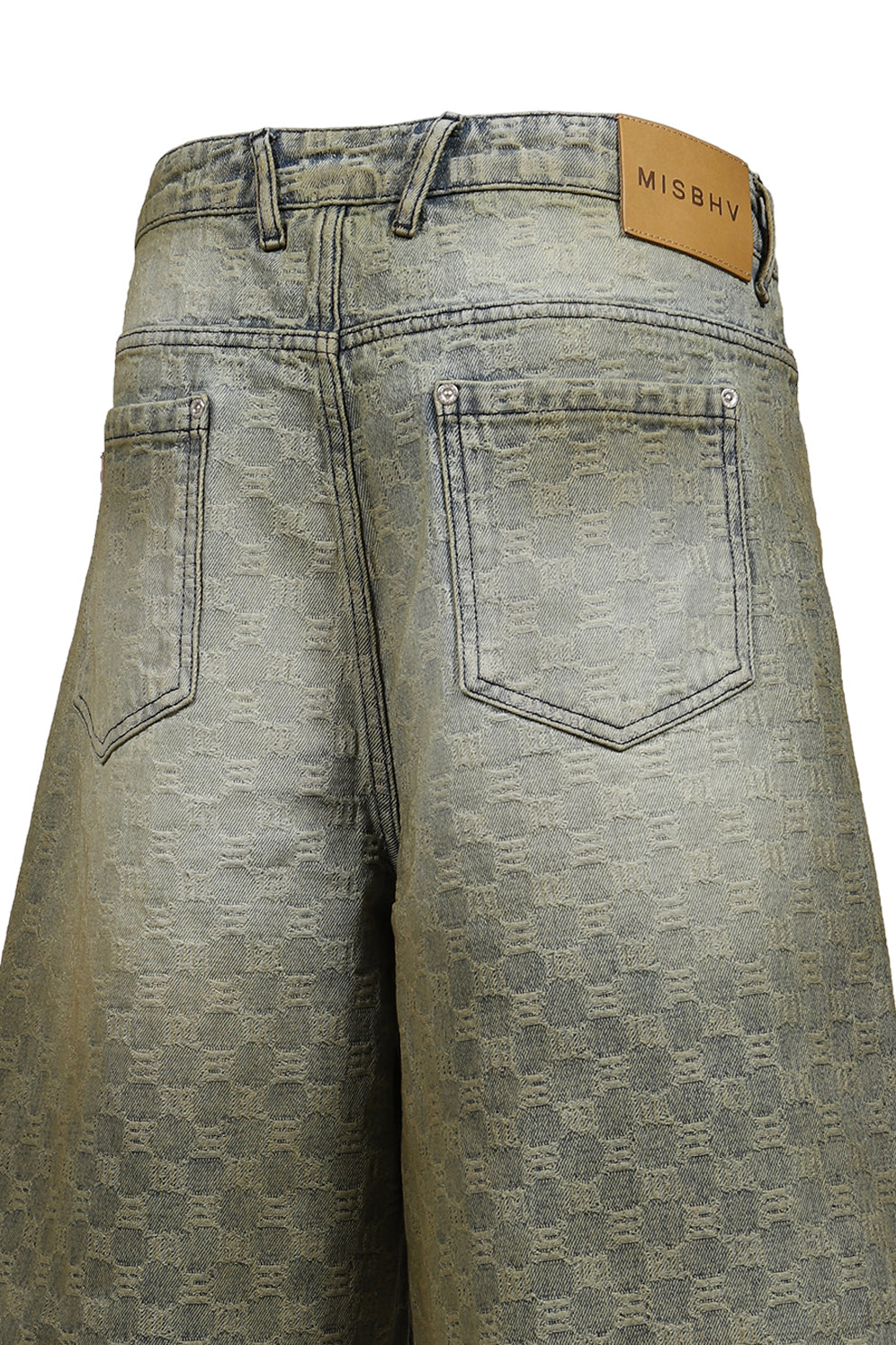 MONOGRAM OCEAN WASHED DENIM SHORTS UNISEX / PALE BLU