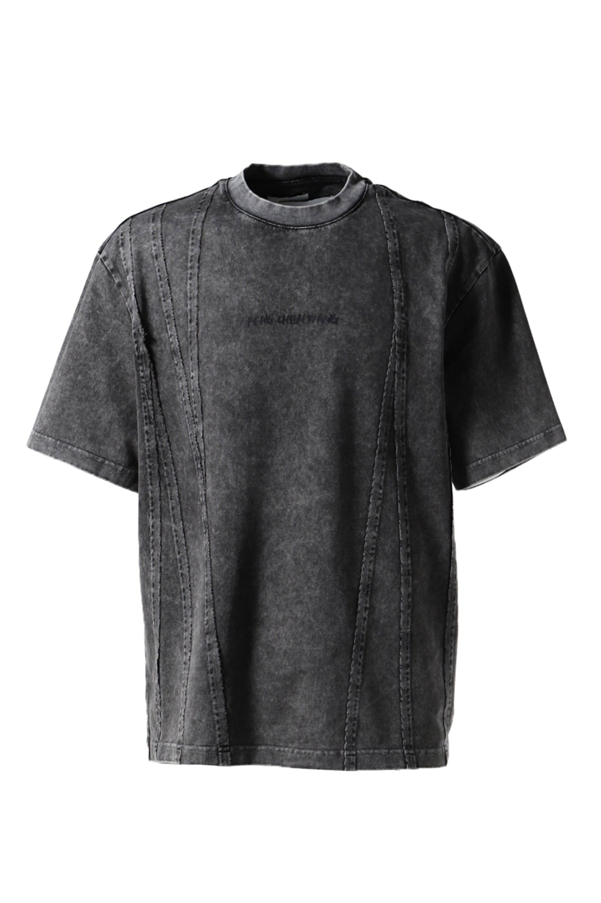 TIE-DYE PANELLED T-SHIRT / GRY