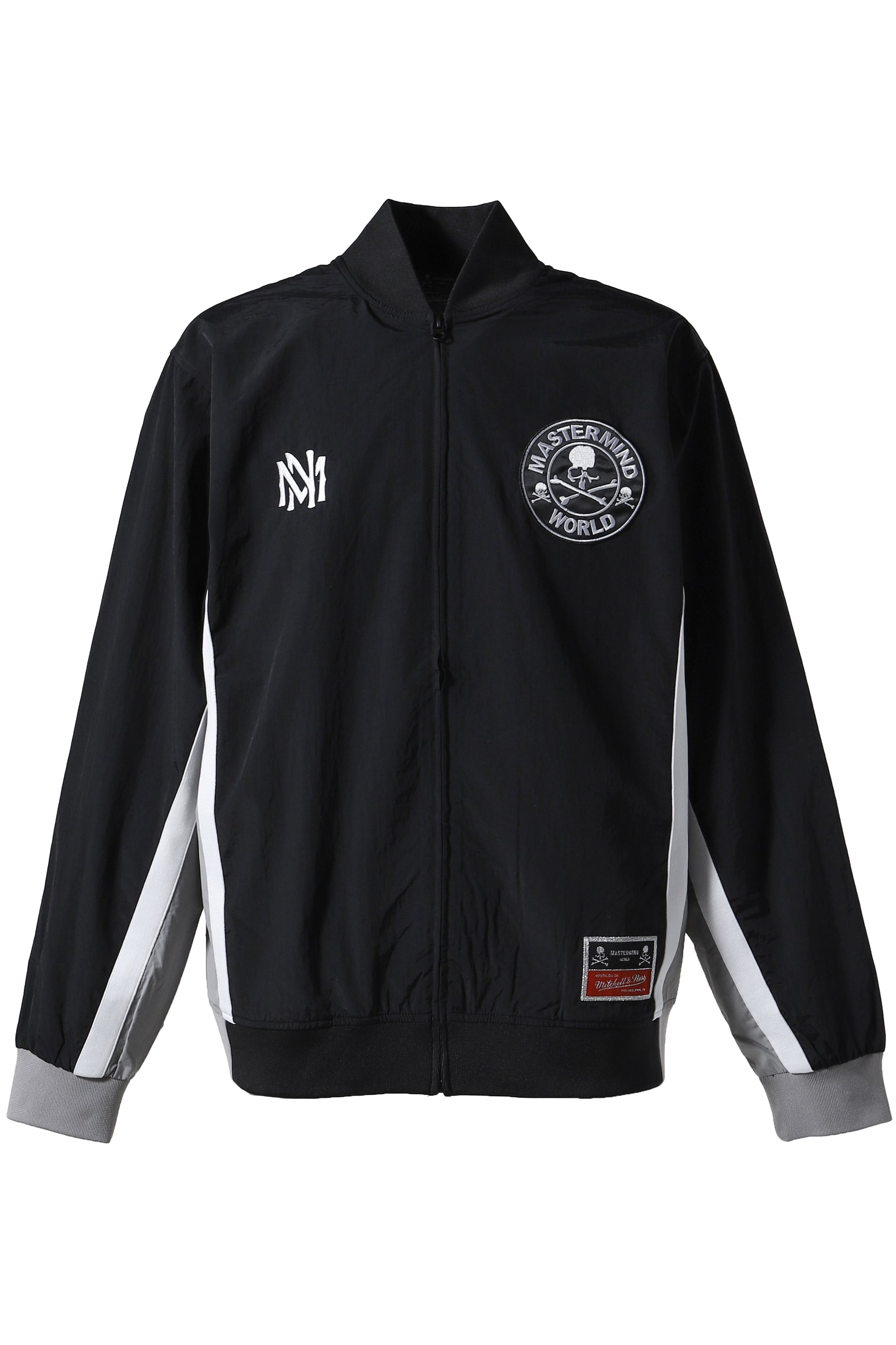 MASTERMIND WORLD × Mitchell&Ness WARMUP JACKET / BLK/WHT