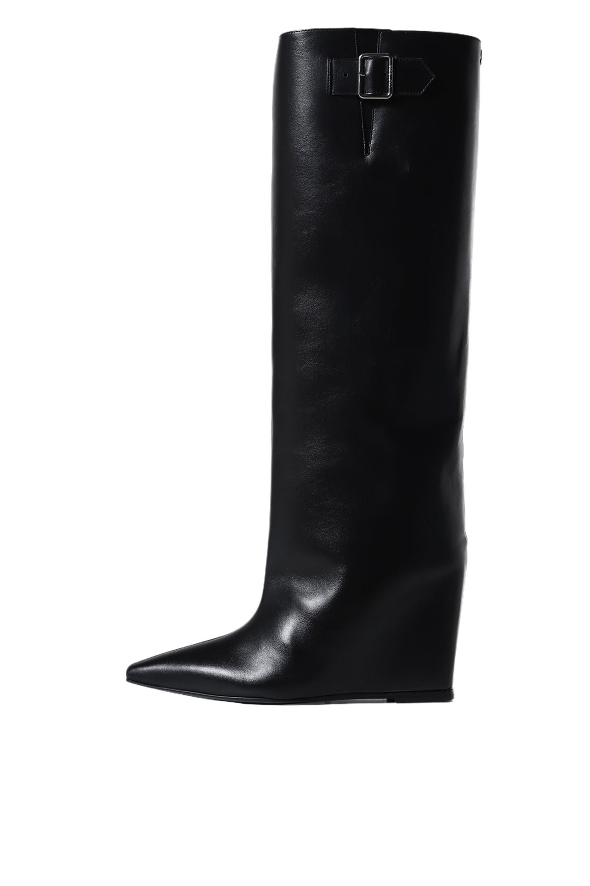 ASTRO WEDGED LEATHER BOOTS / BLK