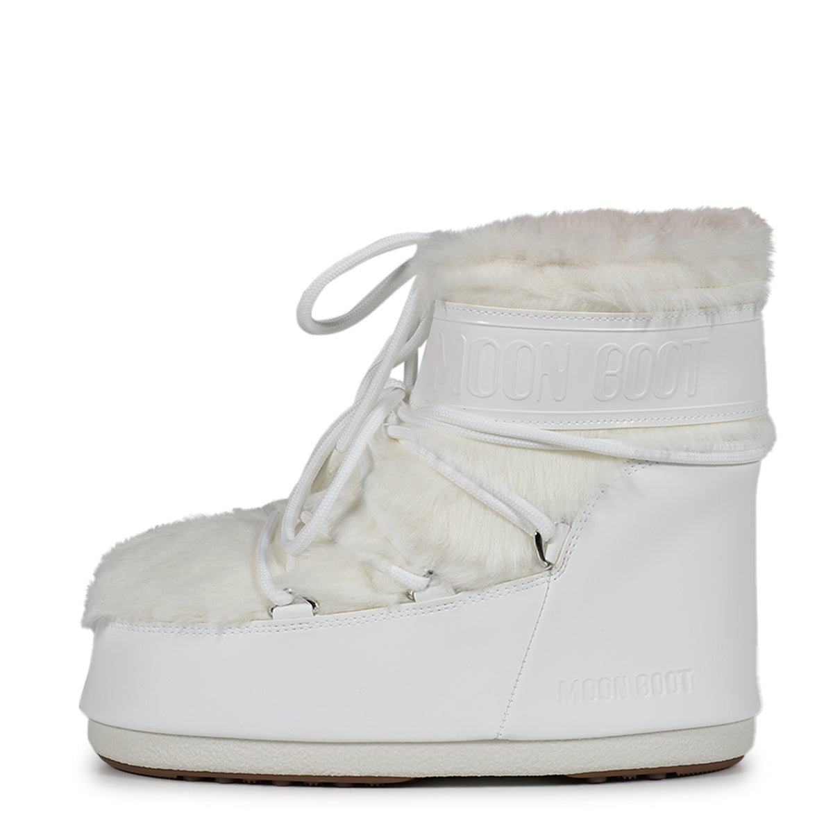 MOONBOOT ムーンブーツ FW25 MB ICON LOW FAUX FUR / OPTICAL WHT