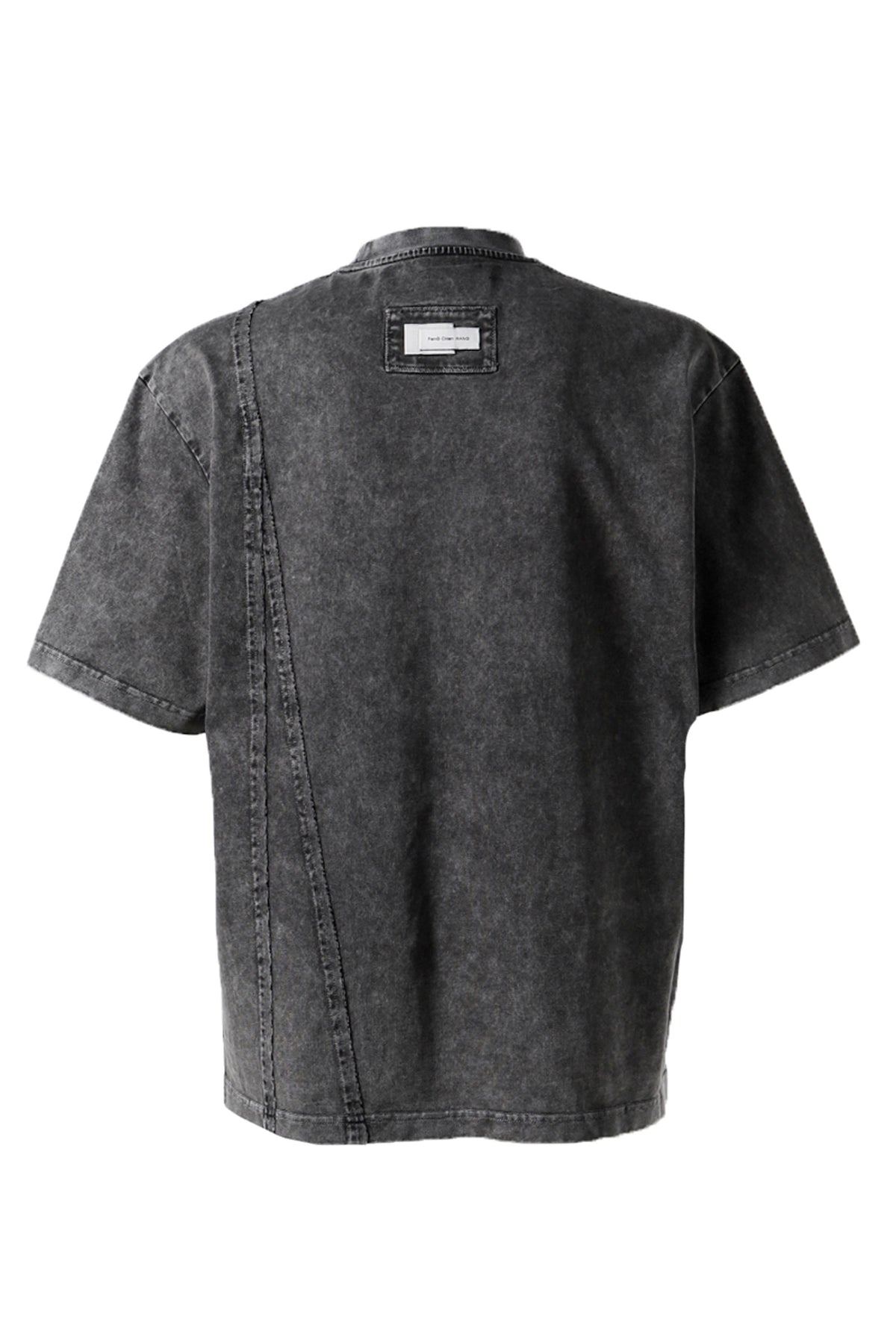 TIE-DYE PANELLED T-SHIRT / GRY