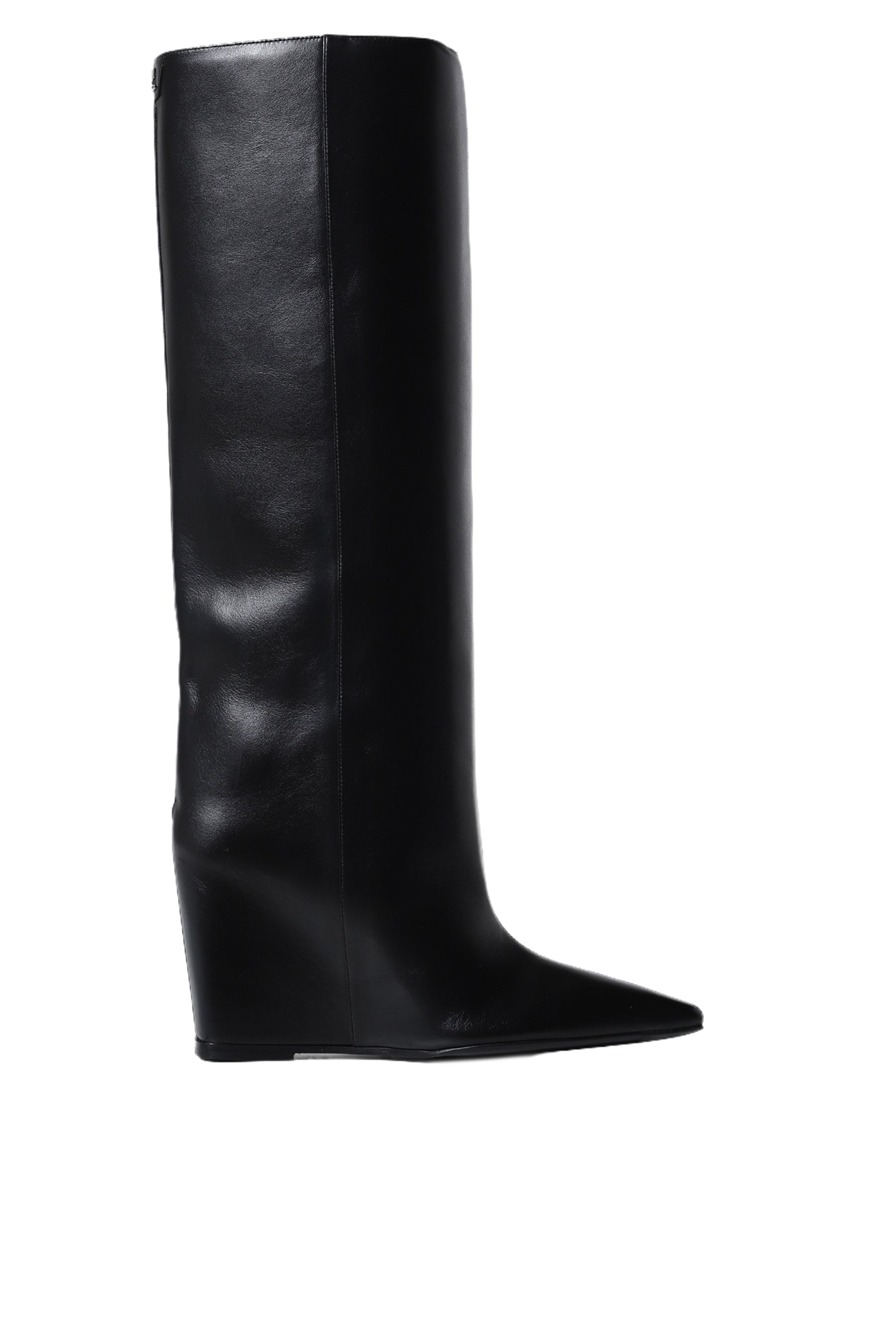 ASTRO WEDGED LEATHER BOOTS / BLK