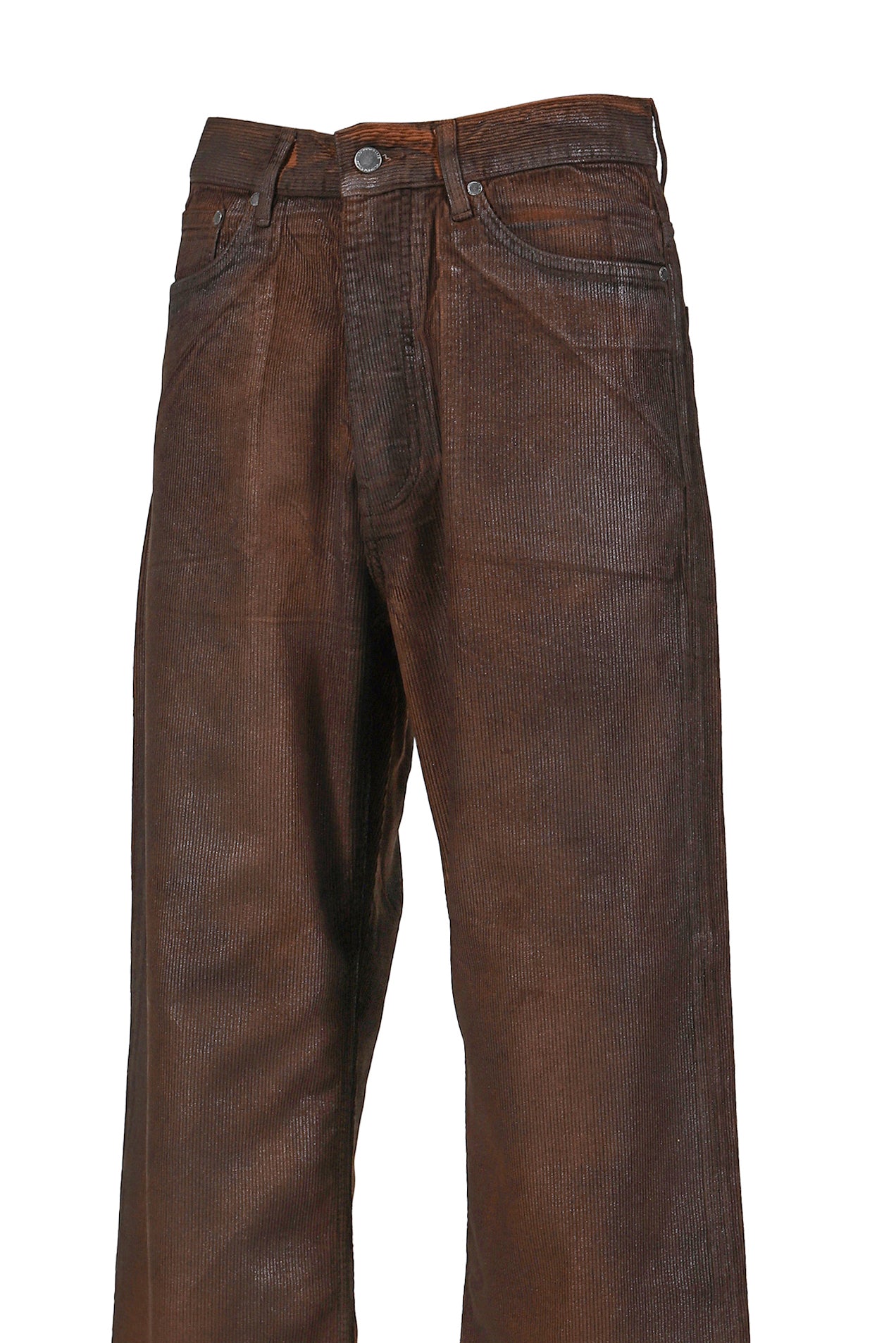 WAXED BAGGY CORD PANTS / BRW