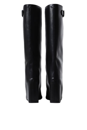 ASTRO WEDGED LEATHER BOOTS / BLK