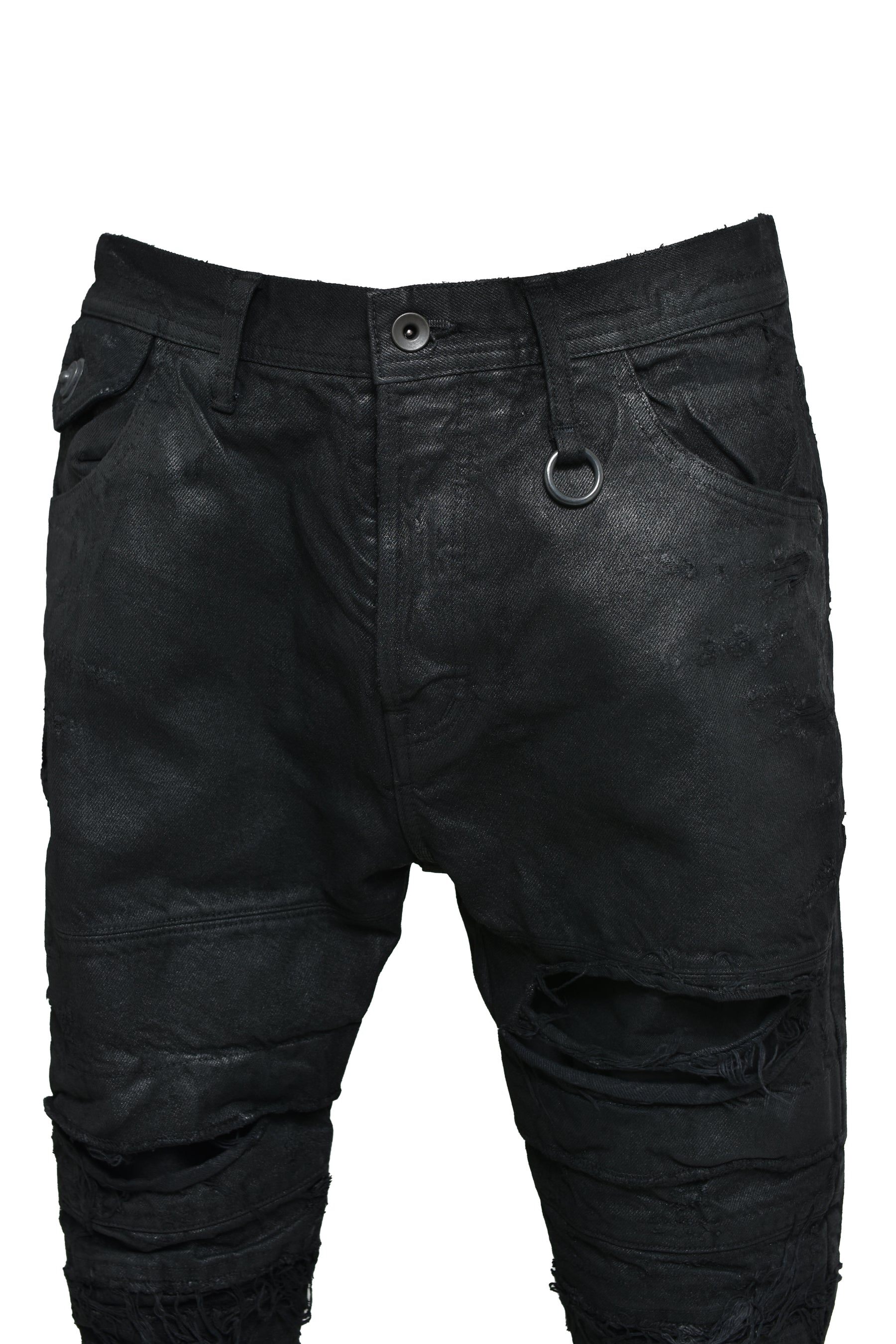 JULIUS ユリウス FW25 12OZ COATING DENIM PANTS / BLK WAX - NUBIAN