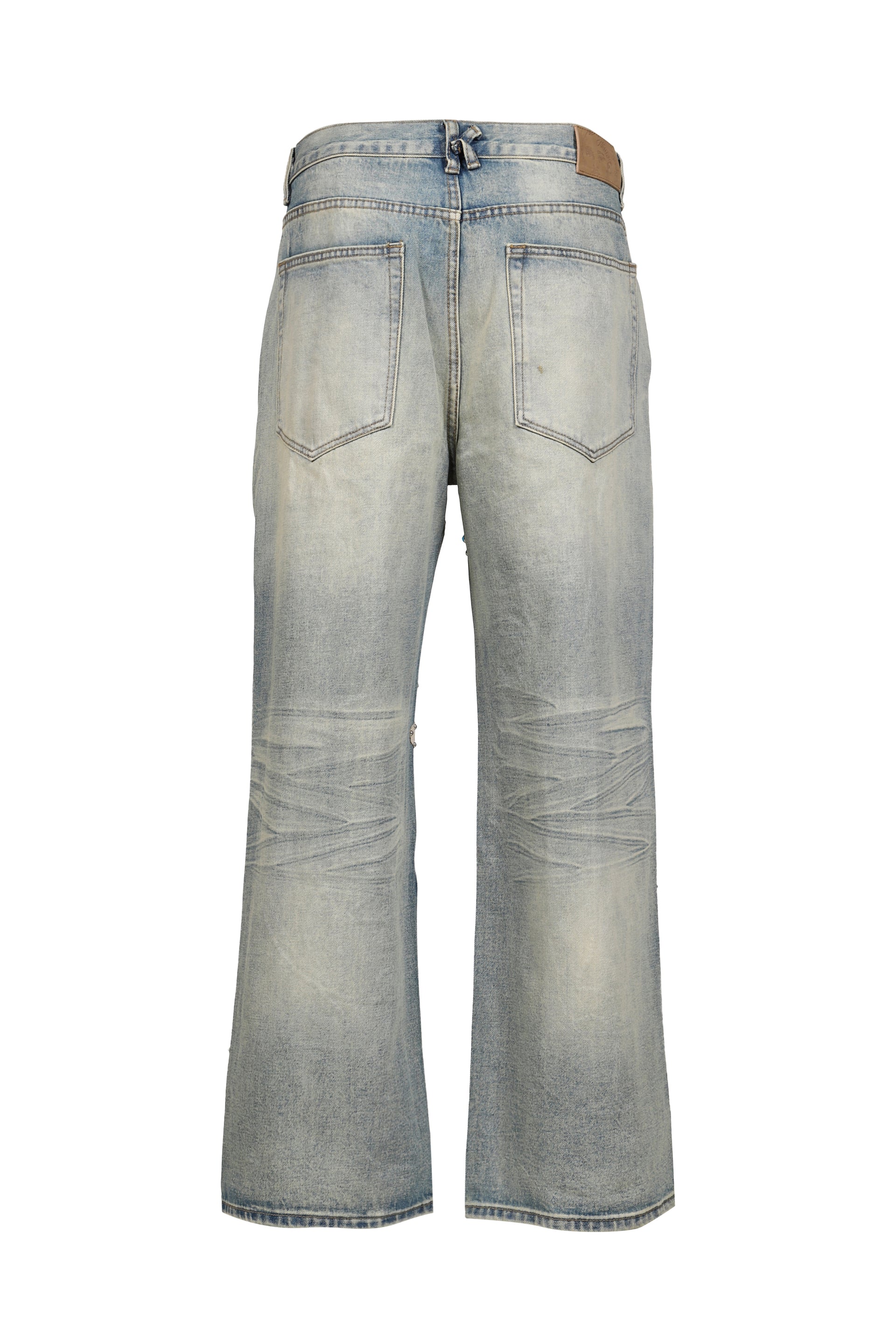 STUDDED FACE JEANS / BLU