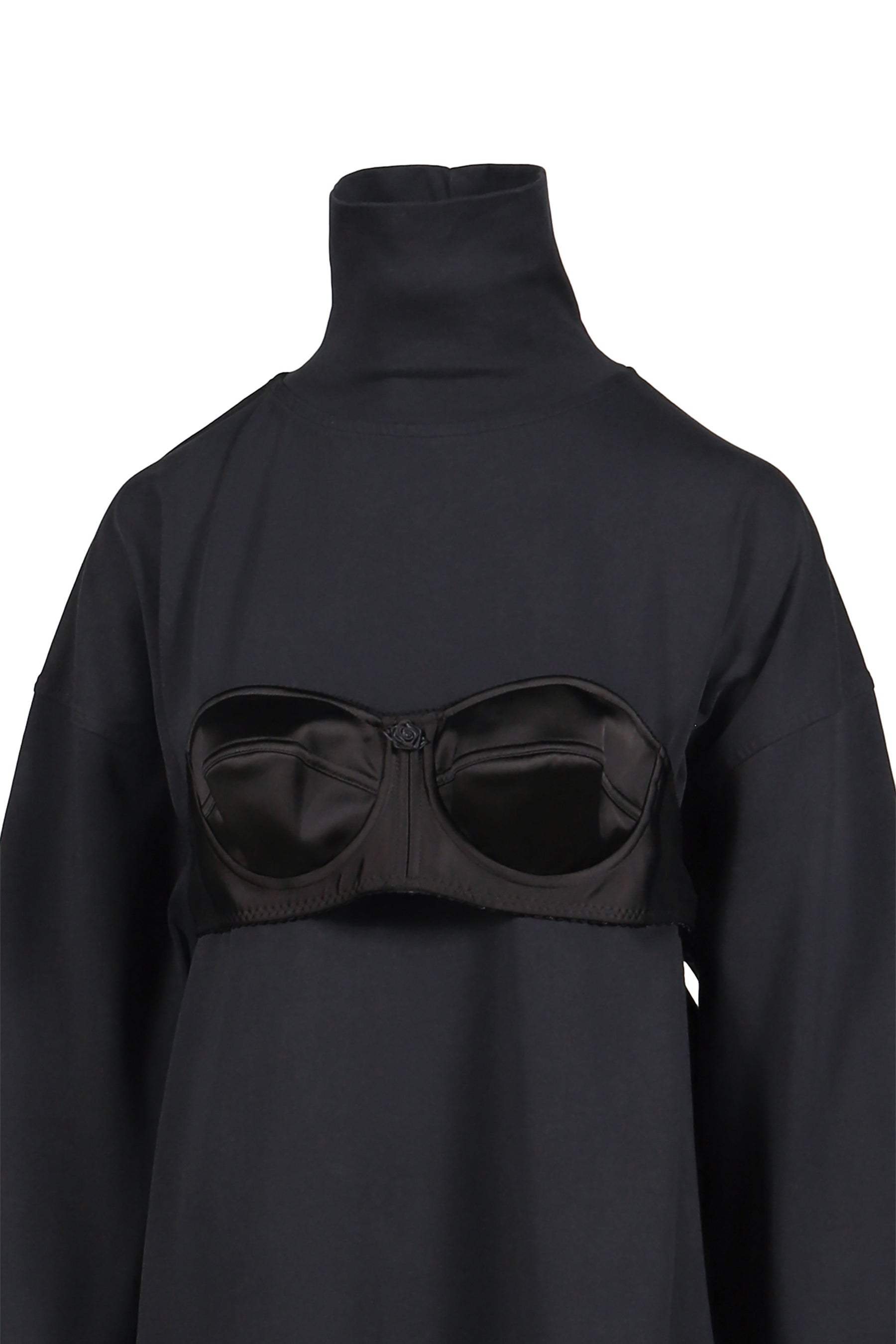 BALCONETTE BRA TURTLENECK T SHIRT KNIT / BLK