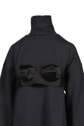 BALCONETTE BRA TURTLENECK T SHIRT KNIT / BLK