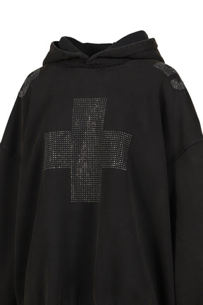 CROSS HOODIE / WASHED BLACK 