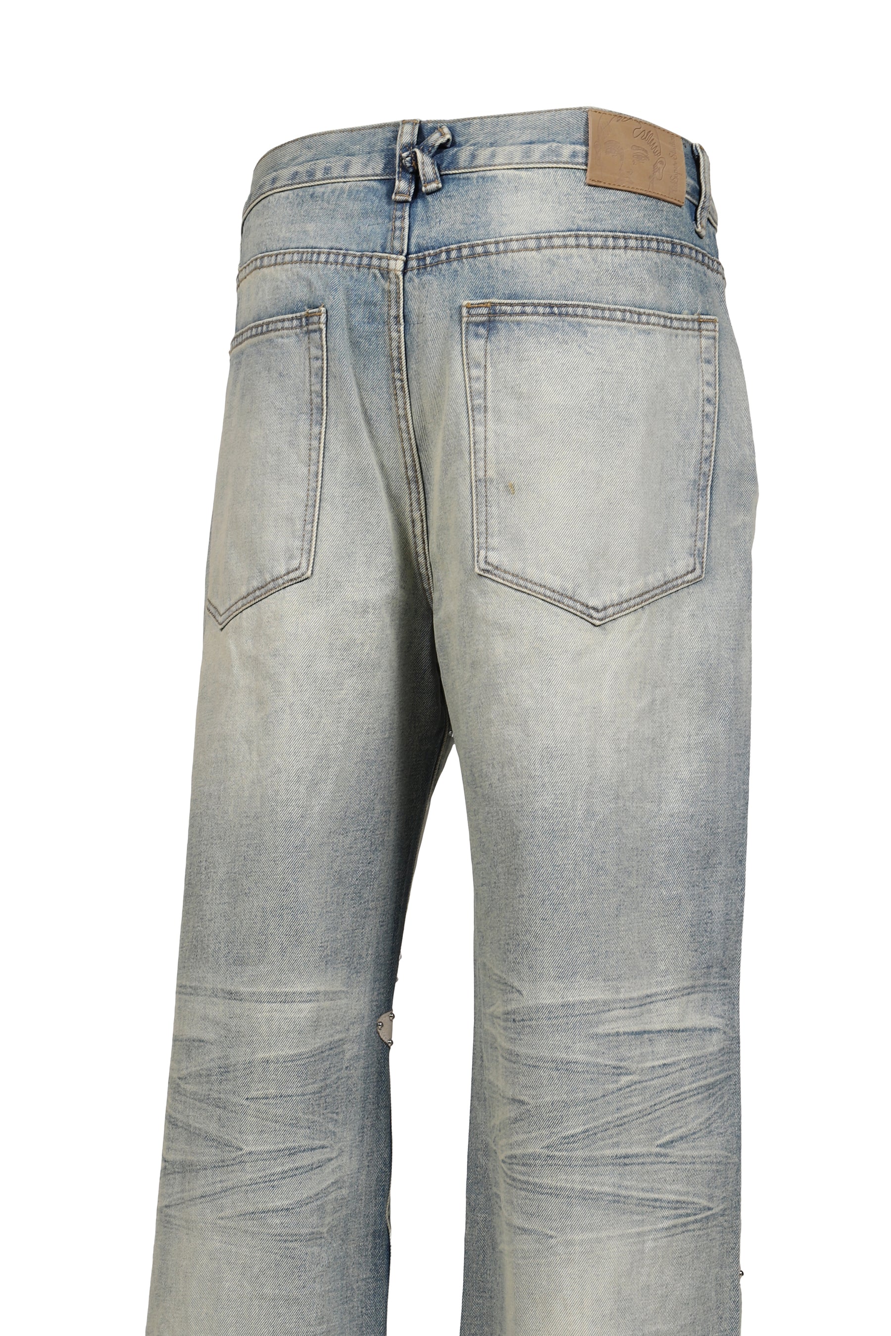 STUDDED FACE JEANS / BLU