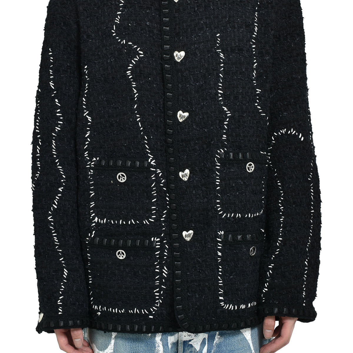 READYMADE レディメイド SS25 TWEED HOBO JACKET / BLK - NUBIAN