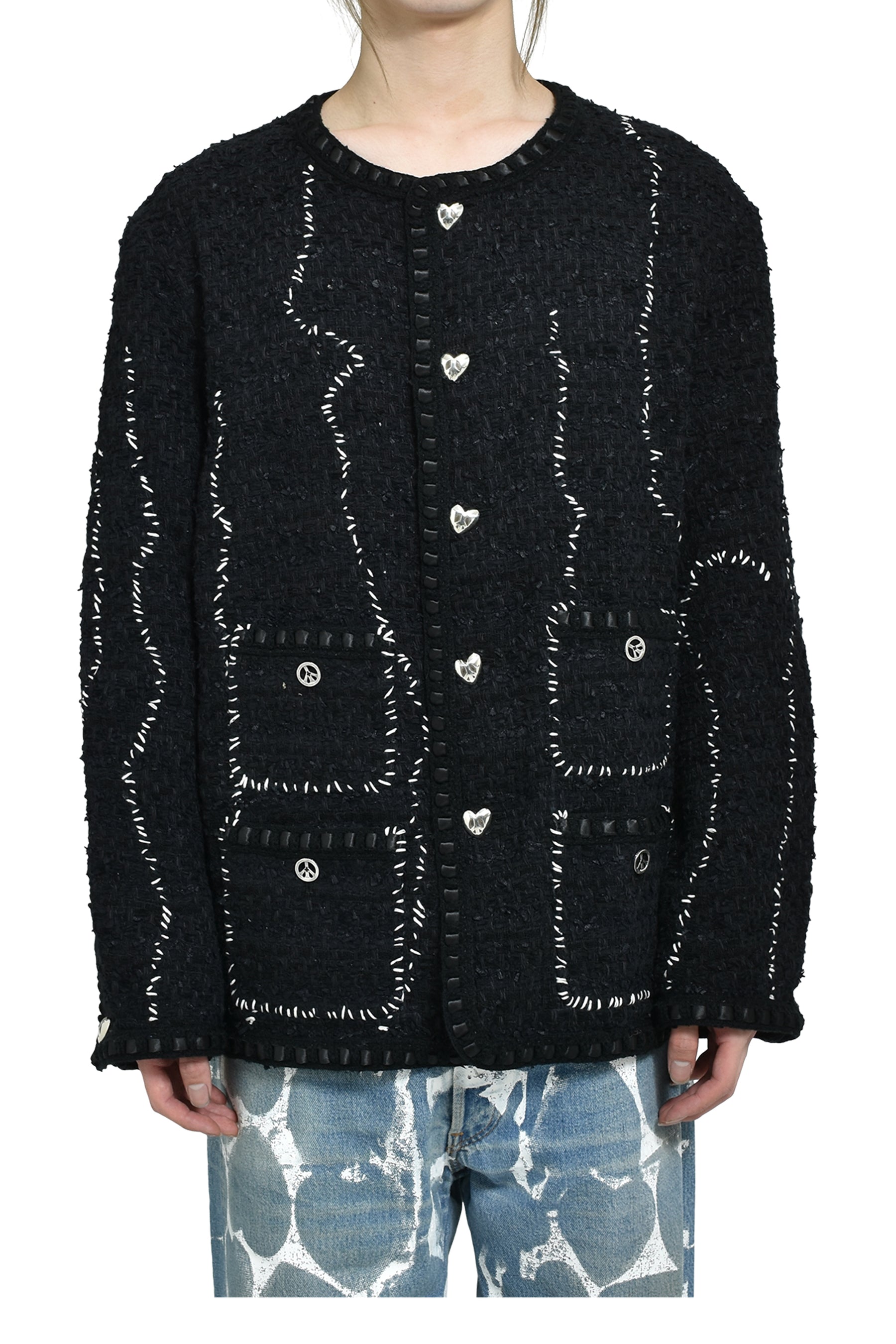 TWEED HOBO JACKET / BLK