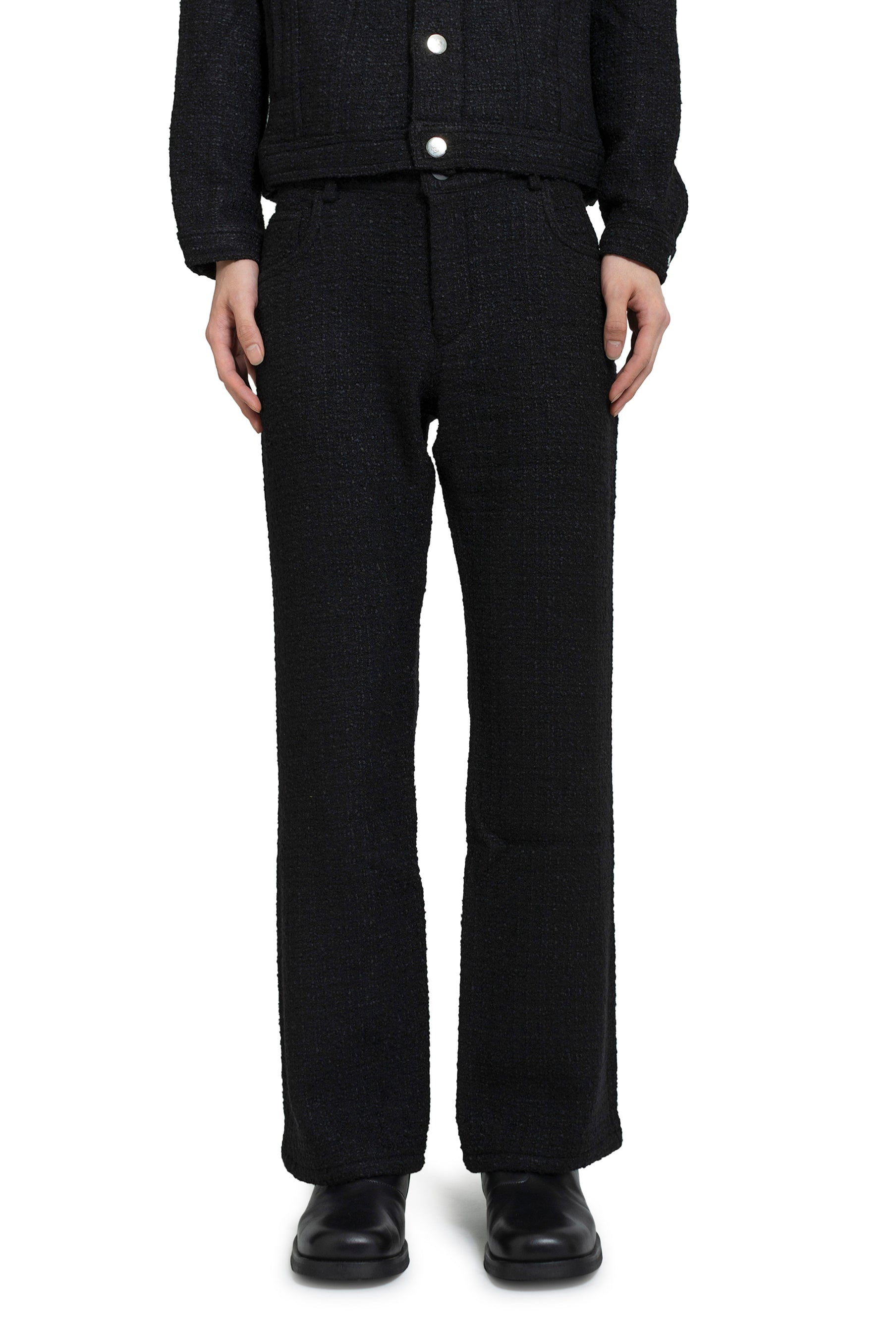 FIVE POCKET FLARE TROUSERS / BLK