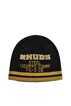 RHUDE STEEL BEANIE / BLK YEL